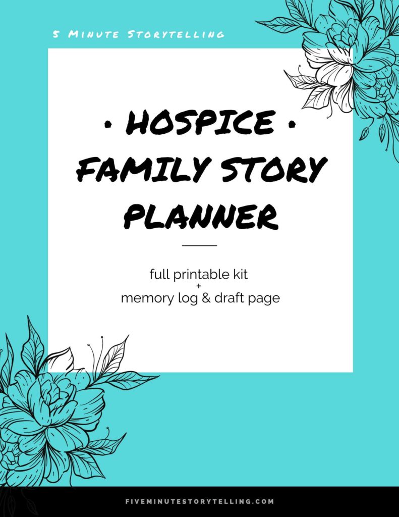 Cover page for Hospice Family Story Planner Size US Letter